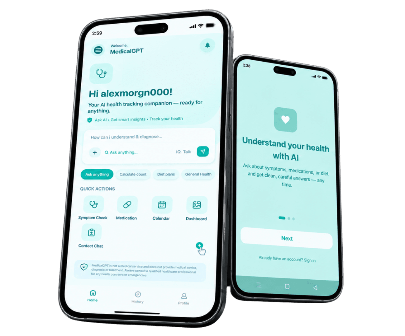 MedicalGPT mobile app on iPhone