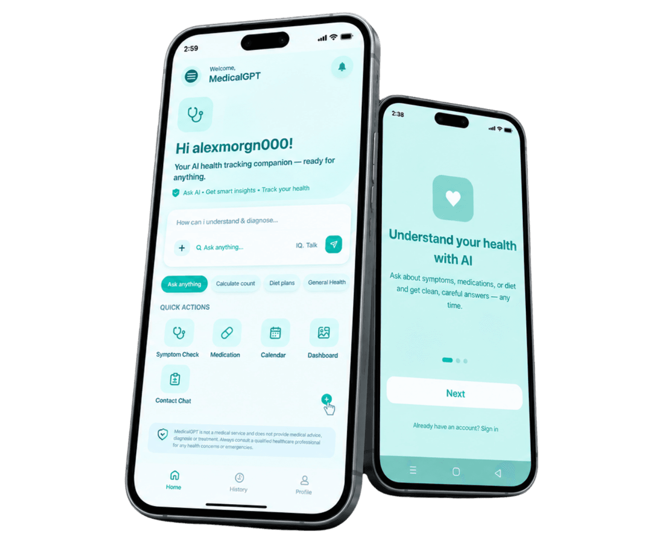 MedicalGPT mobile app on iPhone